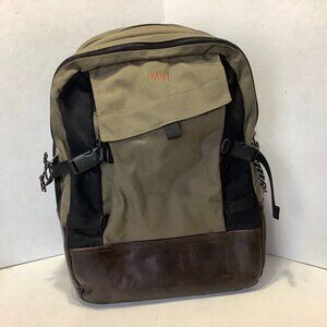 Vintage LL Bean Backpack Canvas Leather Bottom 18" x 13"